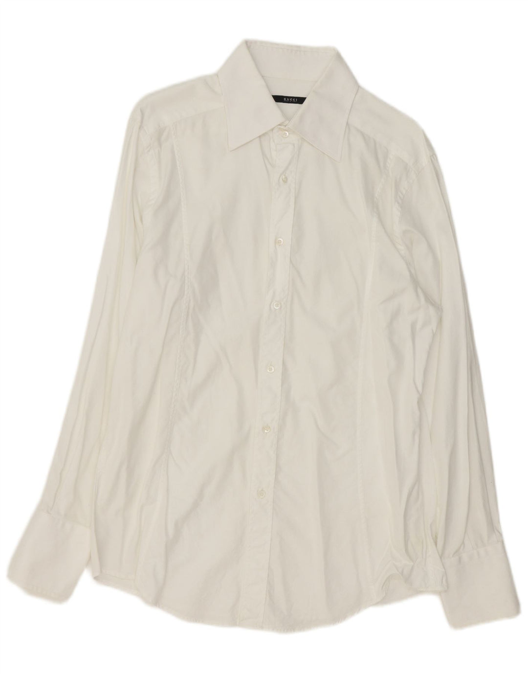 Gucci Herrenhemd Größe 44 17 1/2 XL Weiße Baumwolle