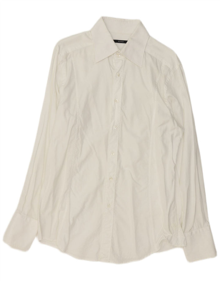 Gucci Herrenhemd Größe 44 17 1/2 XL Weiße Baumwolle
