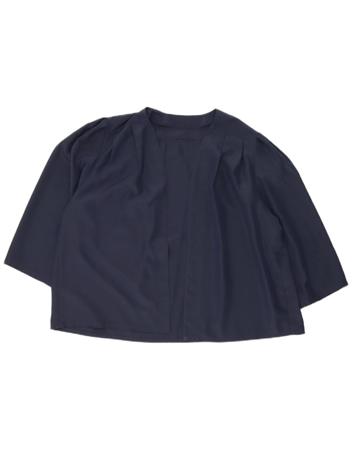 Vintage Damen Oversized Cardigan Top UK 22 3XL Marineblau