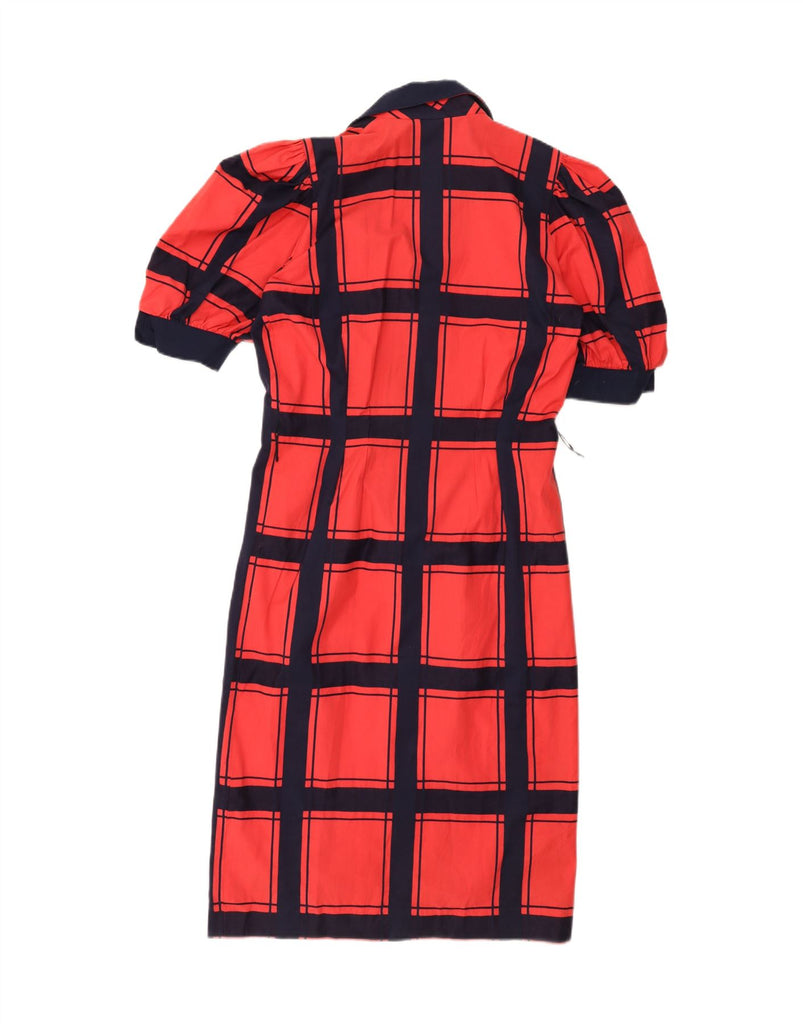 PIERRE BALMAIN Womens Sheath Dress UK 14 Medium Red Check Cotton Vintage Pierre Balmain and Second-Hand Pierre Balmain from Messina Hembry 