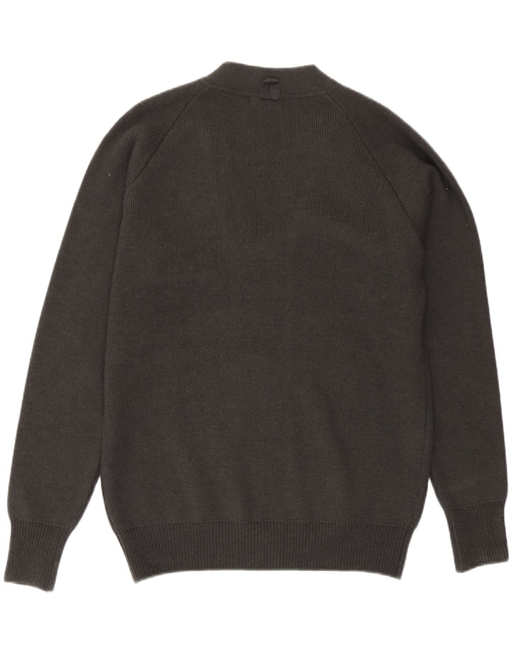 Zara Herren-Cardigan mit durchgehendem Reißverschluss, mittelgraue Baumwolle