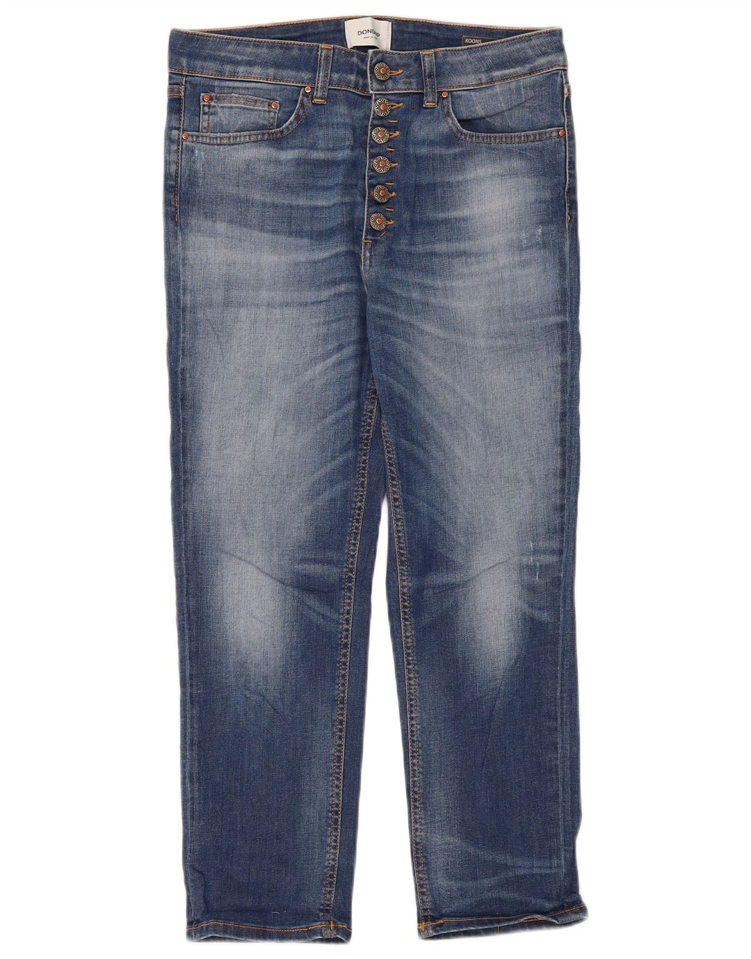 Dondup Damen Distressed-Crop-Jeans W30 L25 Blau