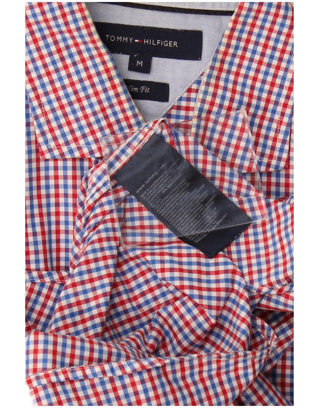 Tommy Hilfiger Herren-Slim-Fit-Hemd, mittelgroß, mehrfarbig, Gingham-Baumwolle