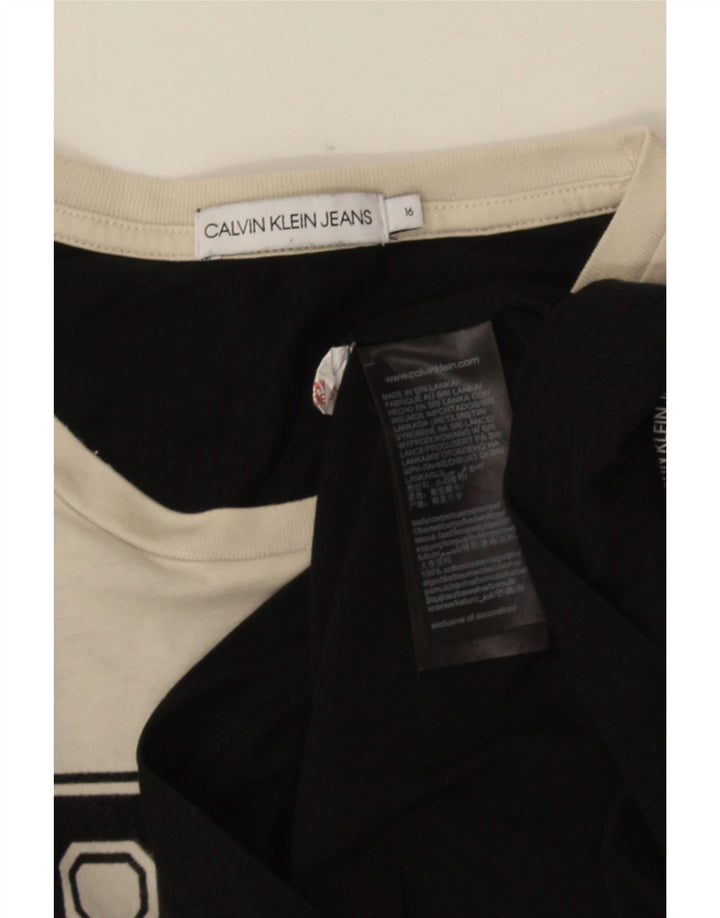 Calvin Klein Jeans Jungen Graphic Top Langarm 15-16 Jahre Schwarz