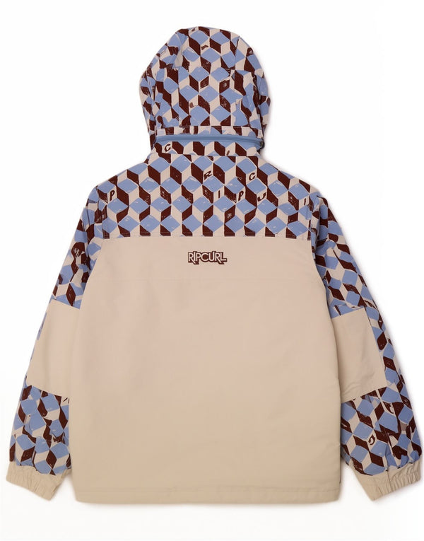 Rip Curl Herren-Windbreakerjacke mit Kapuze, UK 40, Größe L, Weiß, geometrisch, Sport