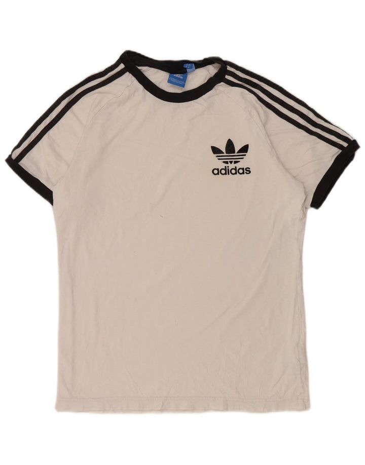 Adidas Herren T-Shirt Top Mittelweiß Colourblock Baumwolle