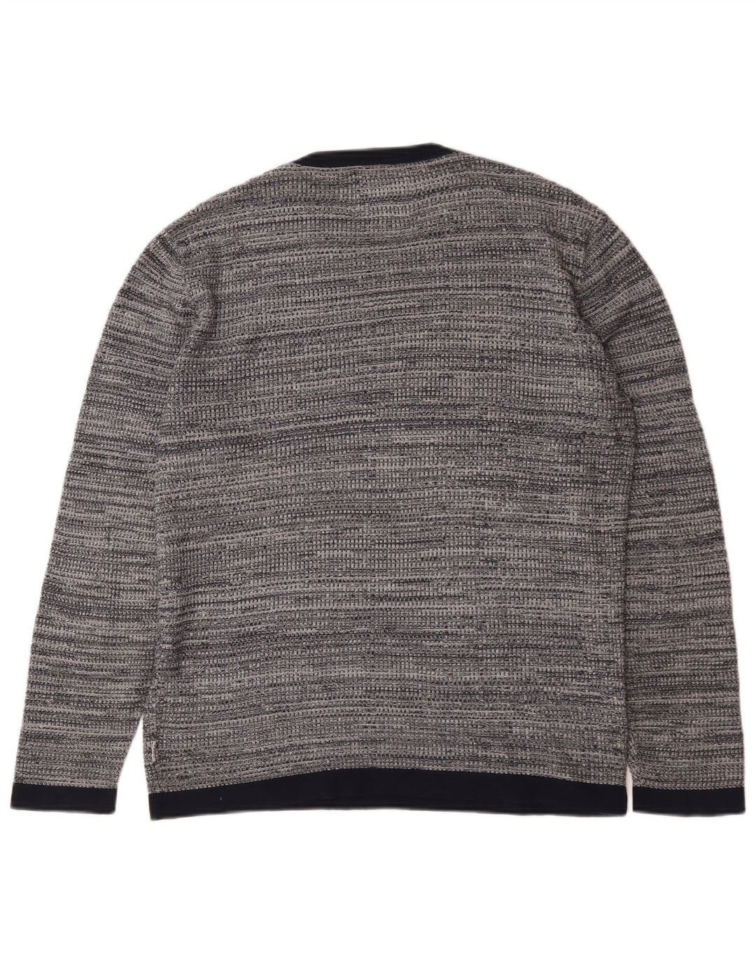 Jack & Jones Herren-Pullover mit Rundhalsausschnitt, mittelgrau gesprenkelte Baumwolle