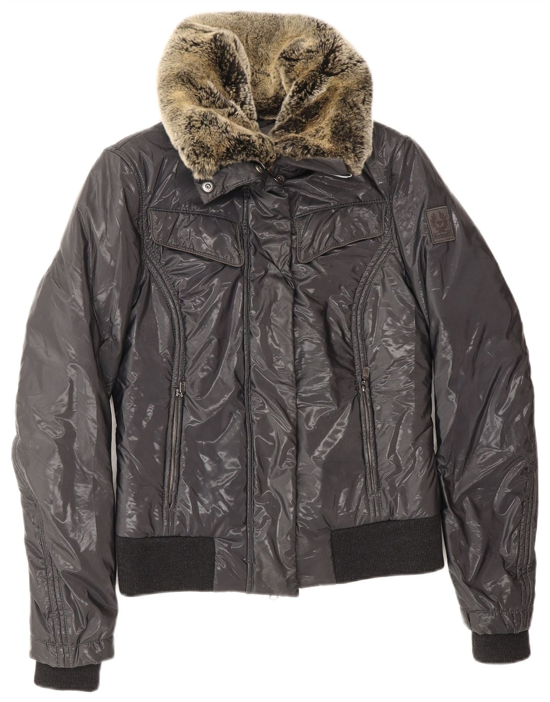 BELSTAFF Wattierte Damenjacke EU 40 Small Graues Nylon