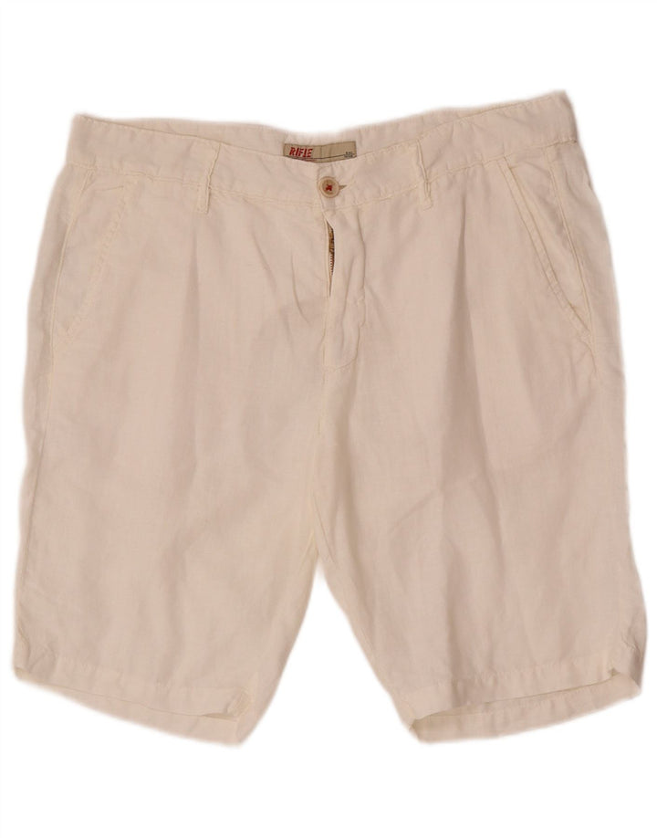Rifle Herren Chinoshorts W32 Mittelweißes Leinen
