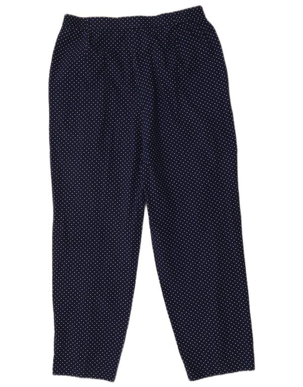 Peter Hahn Damen Pegged Chino Hose UK 18 XL W36 L29 Marineblau gepunktet