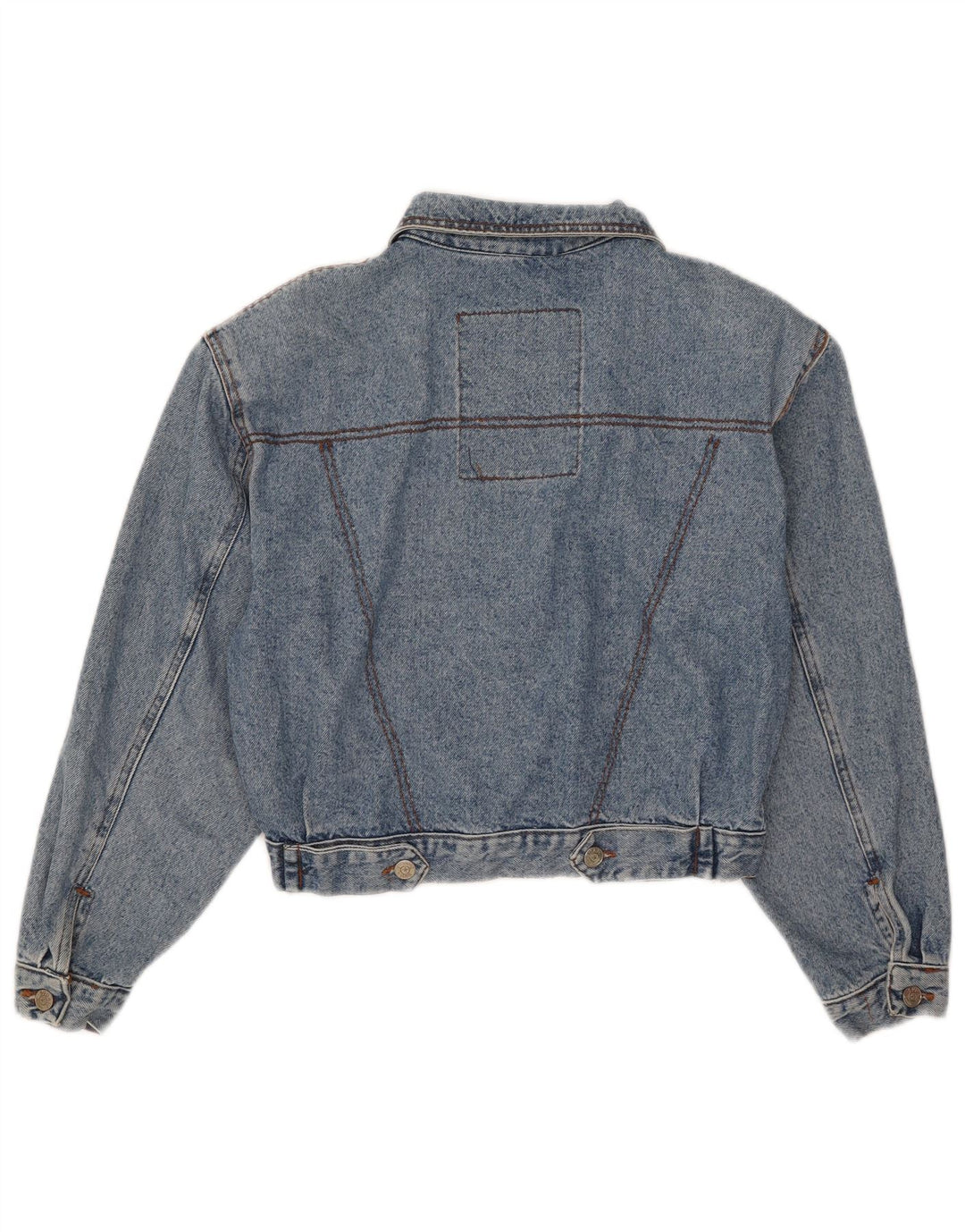 Squaw Womens Crop Oversized Jeansjacke UK 10 Small Blau Baumwolle