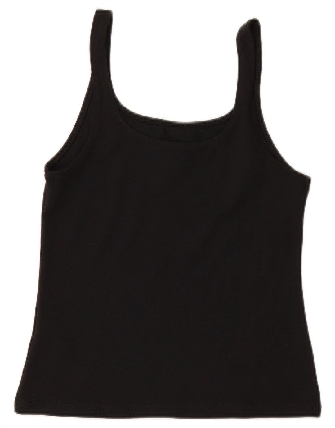 NIKE Damen Crop Cami Top UK 12 Mittelschwarze Baumwolle