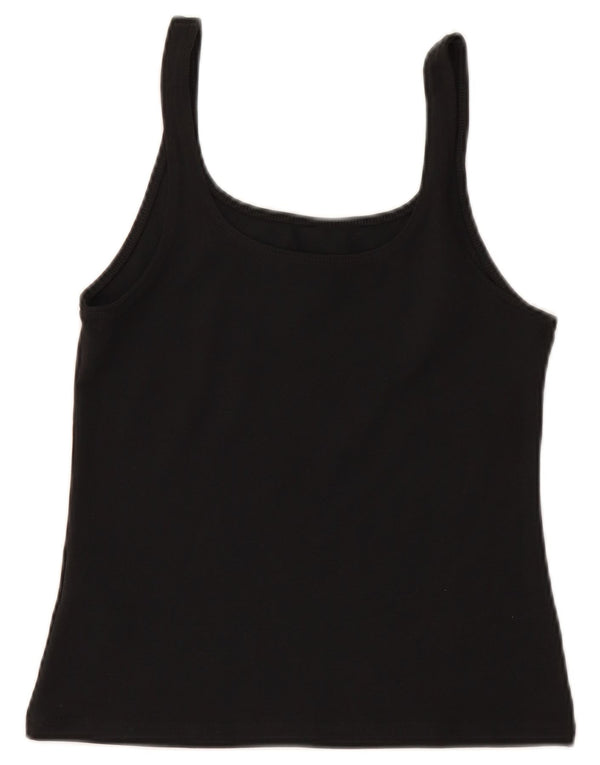 NIKE Damen Crop Cami Top UK 12 Mittelschwarze Baumwolle