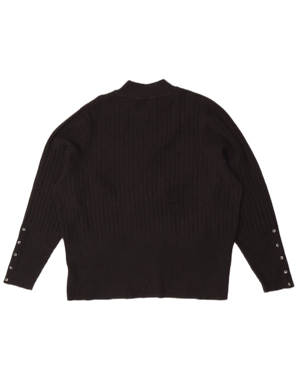 Marks & Spencer Damen-Pullover mit Rollkragen, UK 24 4XL, schwarze Viskose