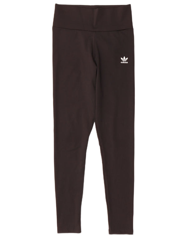 Adidas Damen Leggings UK 10 Small Schwarz Polyester