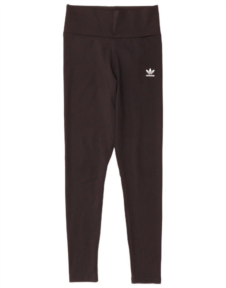 Adidas Damen Leggings UK 10 Small Schwarz Polyester