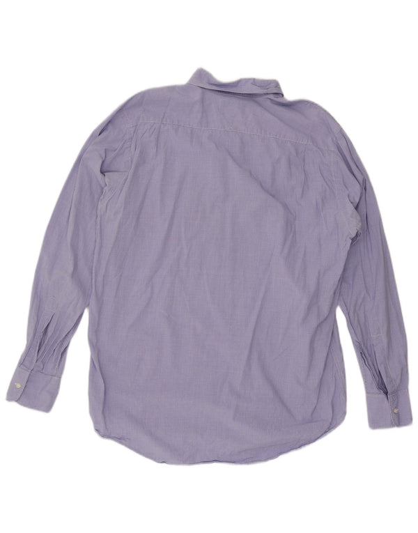 Hackett Herrenhemd XL, blaue Gingham-Baumwolle