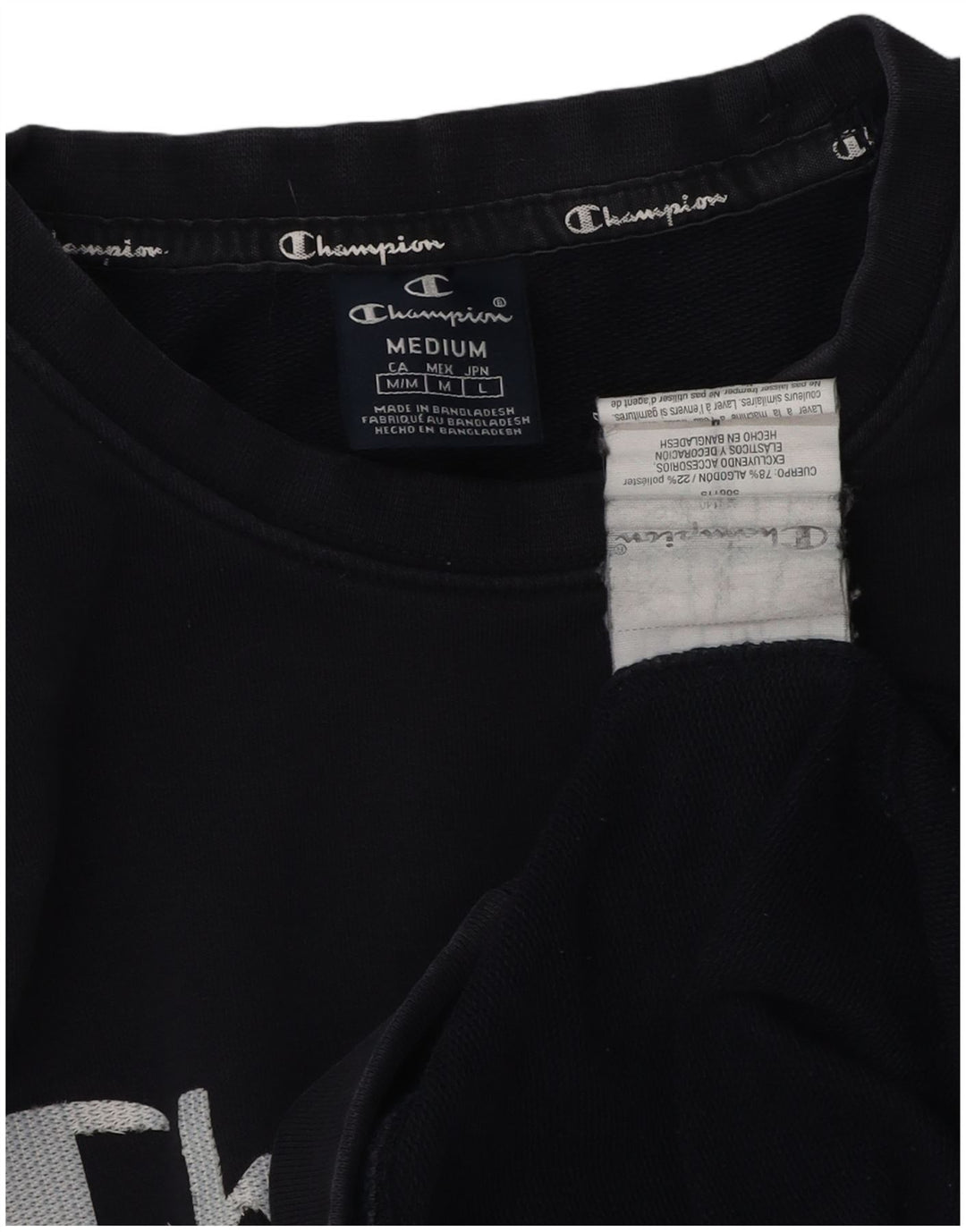 CHAMPION Herren-Sweatshirt mit Grafik, mittlere marineblaue Baumwolle
