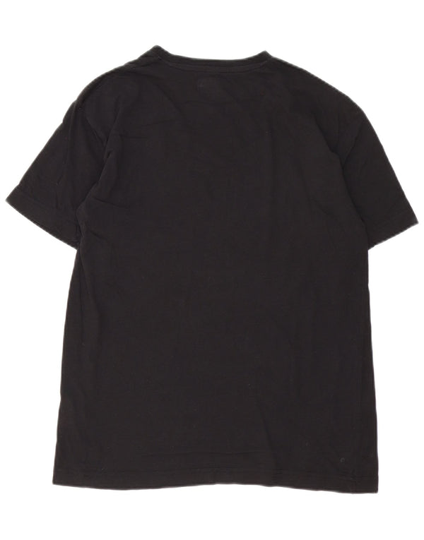 Kappa Damen Grafik-T-Shirt-Oberteil, groß, aus schwarzer Baumwolle