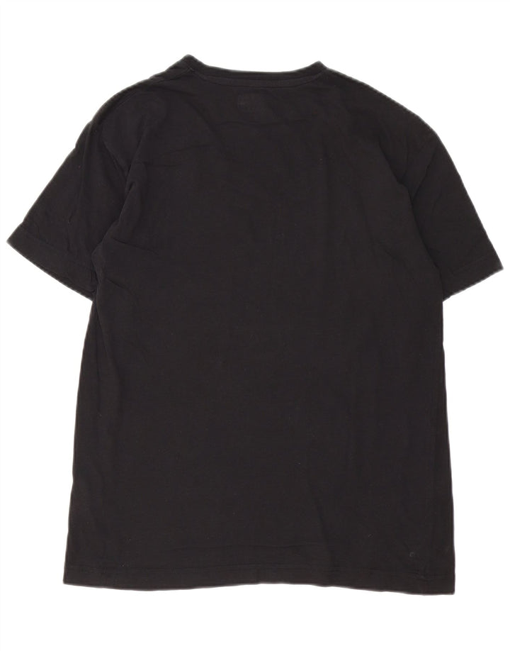 Kappa Damen Grafik-T-Shirt-Oberteil, groß, aus schwarzer Baumwolle