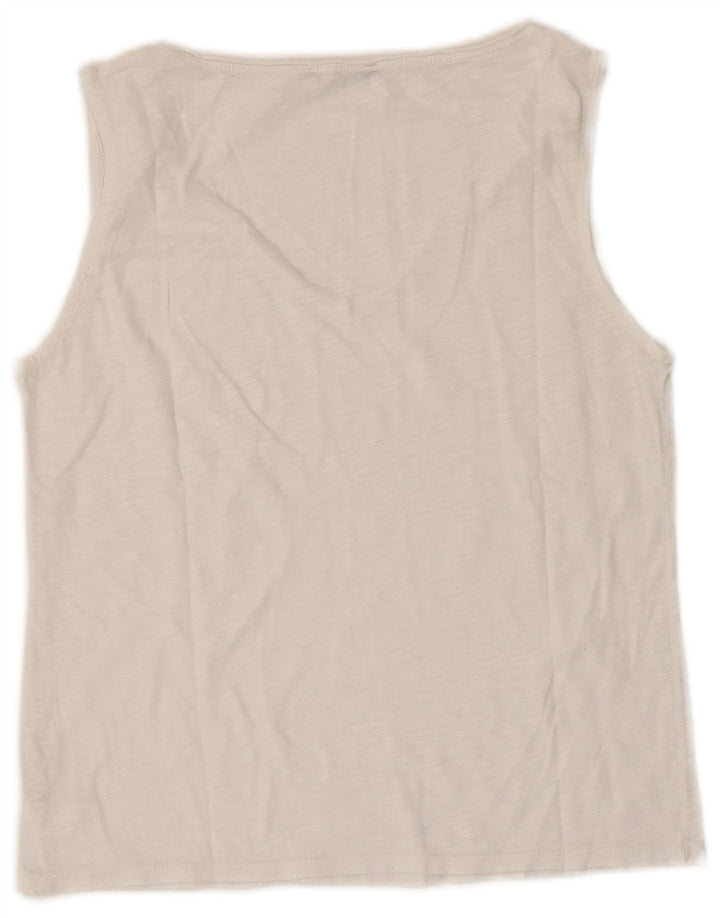 Sisley Damen Crop Vest Top UK 8 Small Weiße Baumwolle