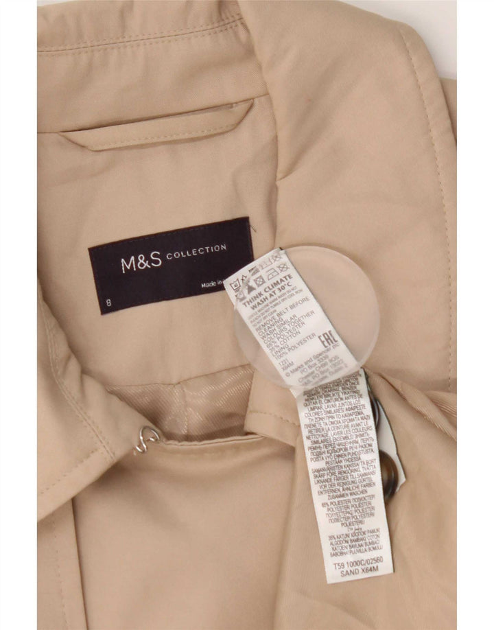 Marks & Spencer Damen Trenchcoat UK 8 Small Beige Polyester