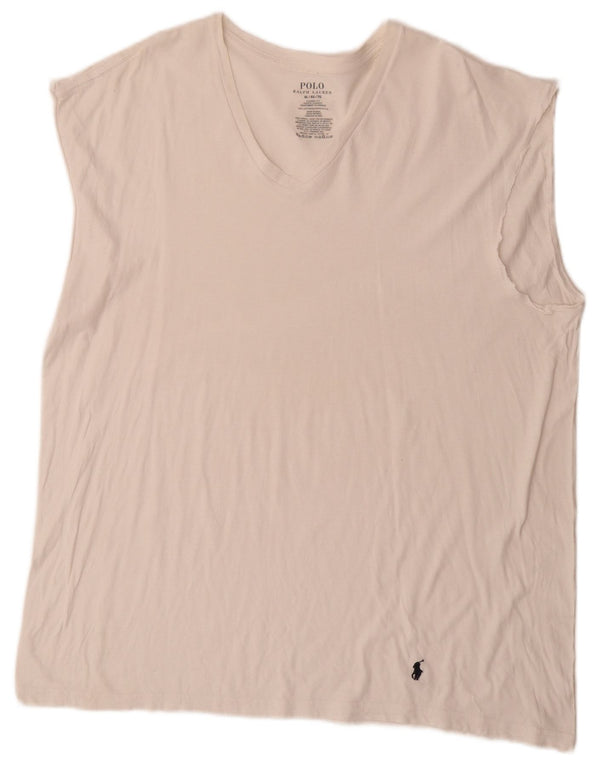 Polo Ralph Lauren Herren Weste Top XL Weiße Baumwolle