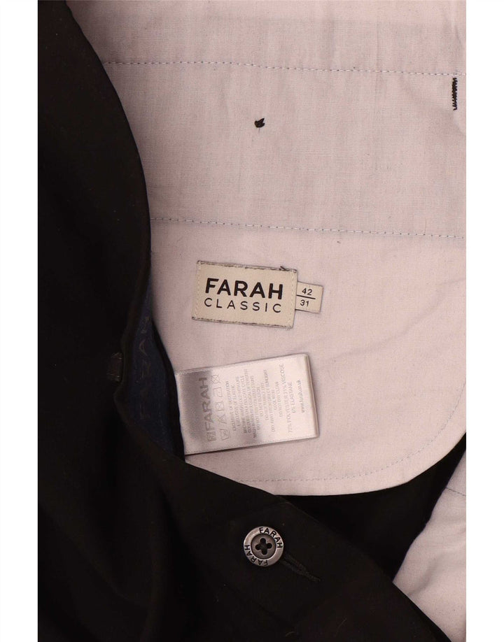 Farah Herren-Chinohose mit klassischer Passform, W42, L31, schwarzes Polyester