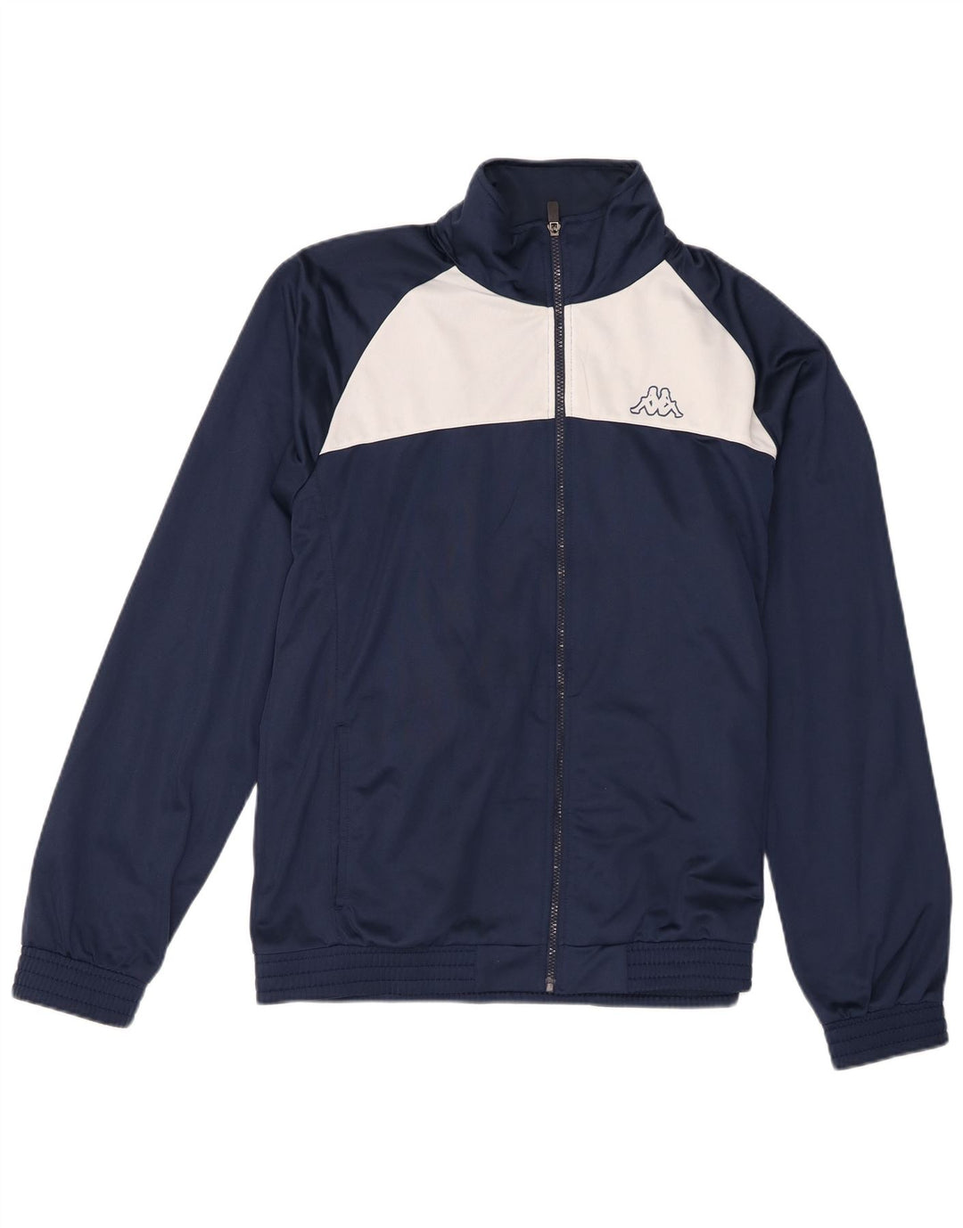 Kappa Herren-Trainingsanzug-Top-Jacke XL, Marineblau, Farbblock-Polyester
