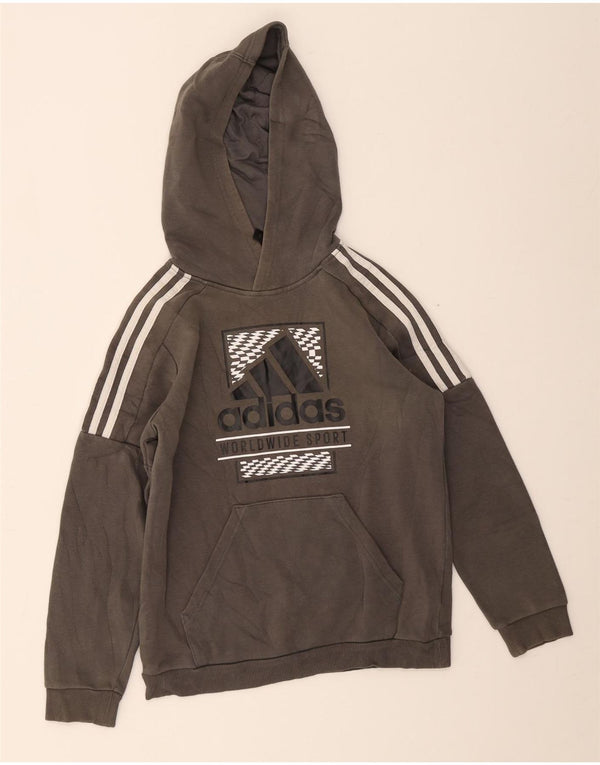 Adidas Jungen Graphic Hoodie Pullover 11–12 Jahre graue Baumwolle