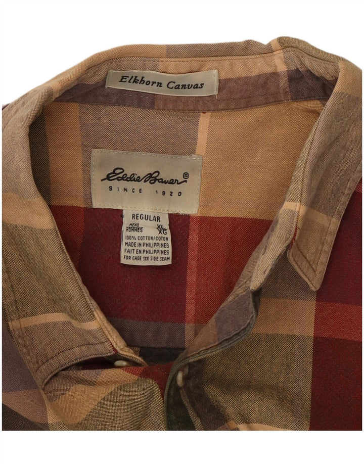 EDDIE BAUER Herren-Hemd mit normaler Passform, XL, mehrfarbig, kariert, Baumwolle