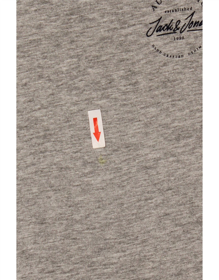Jack & Jones Herren-T-Shirt-Oberteil, klein, grau gefleckte Baumwolle
