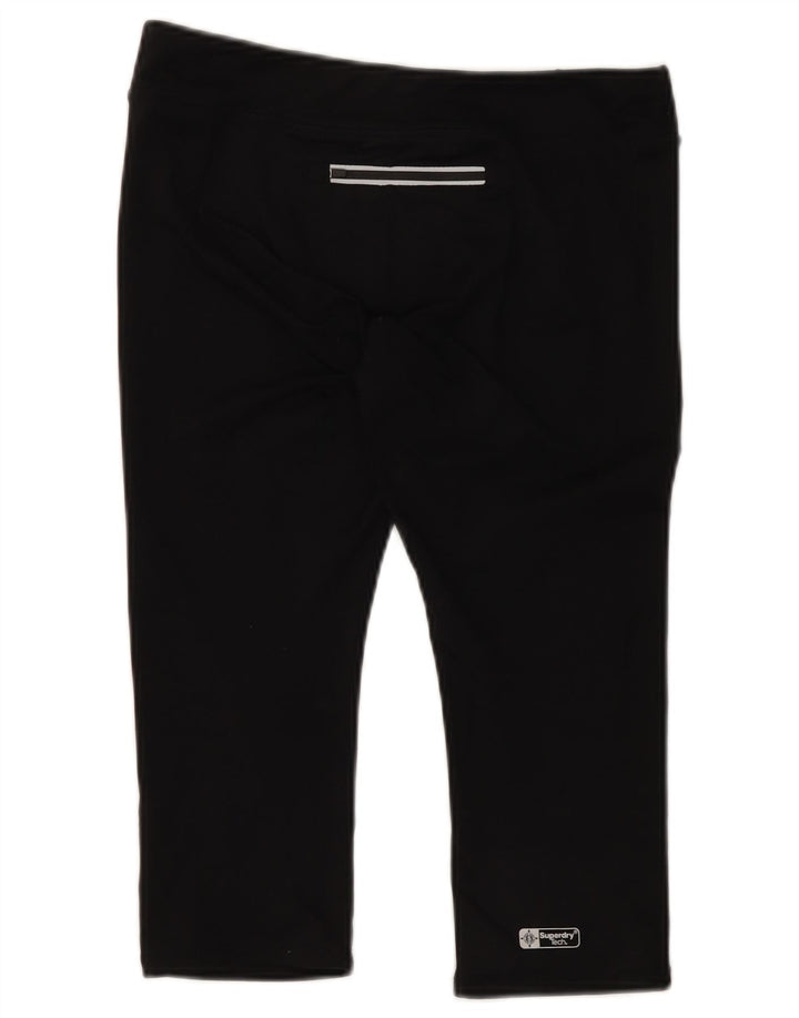Superdry Damen Capri-Leggings mit Grafik, UK 12, Mittelschwarz, Polyester