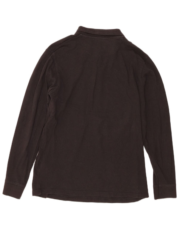 Pierre Cardin Damen-Langarm-Poloshirt mit normaler Passform, große schwarze Baumwolle