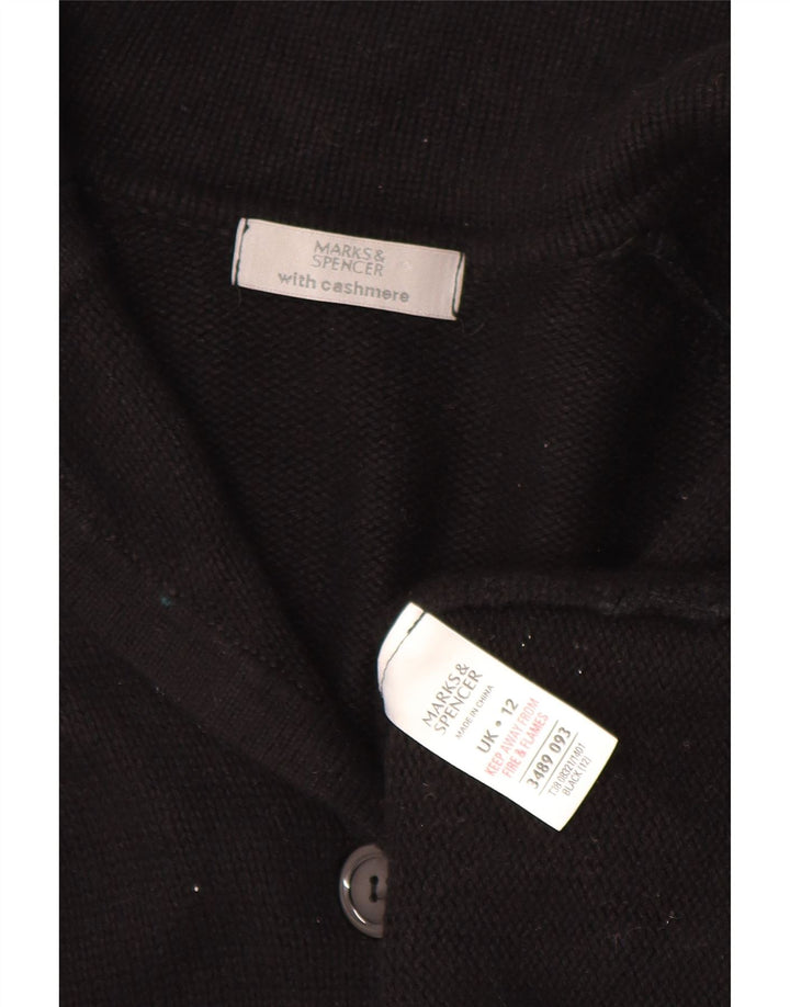 Marks & Spencer Damen-Cardigan-Pullover UK 12 Mittelschwarze Baumwolle
