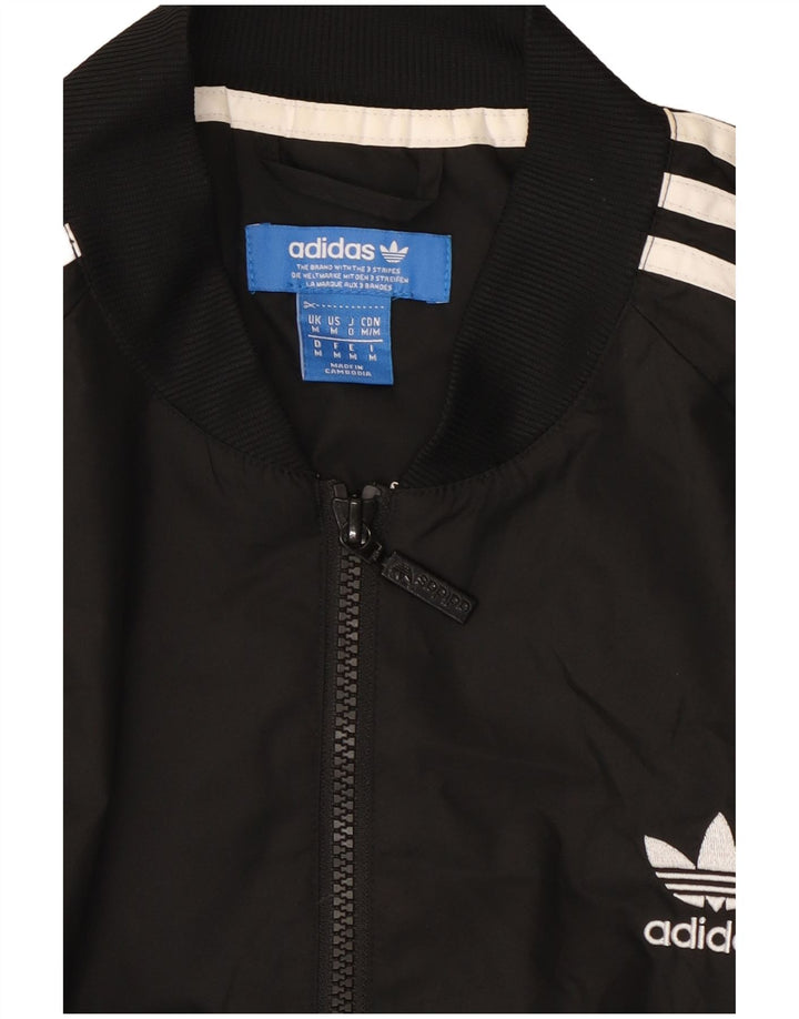Adidas Herren-Trainingsanzug-Top-Jacke aus mittelschwarzem Polyester