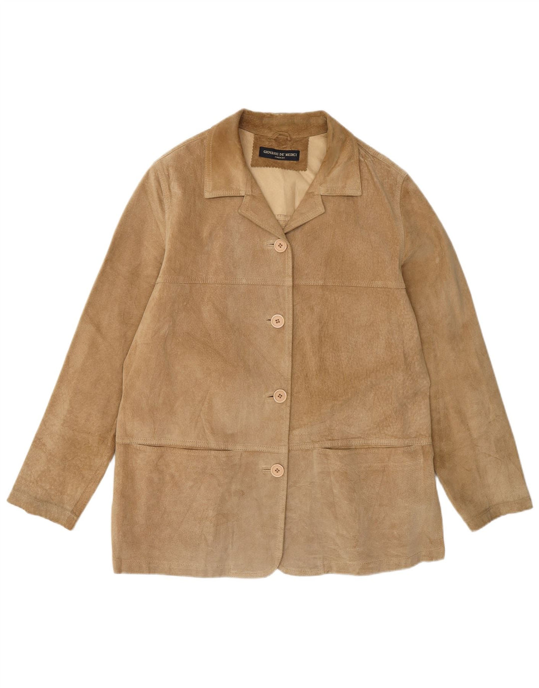 Vintage Damen Wildlederjacke IT 42 Medium Beige Leder
