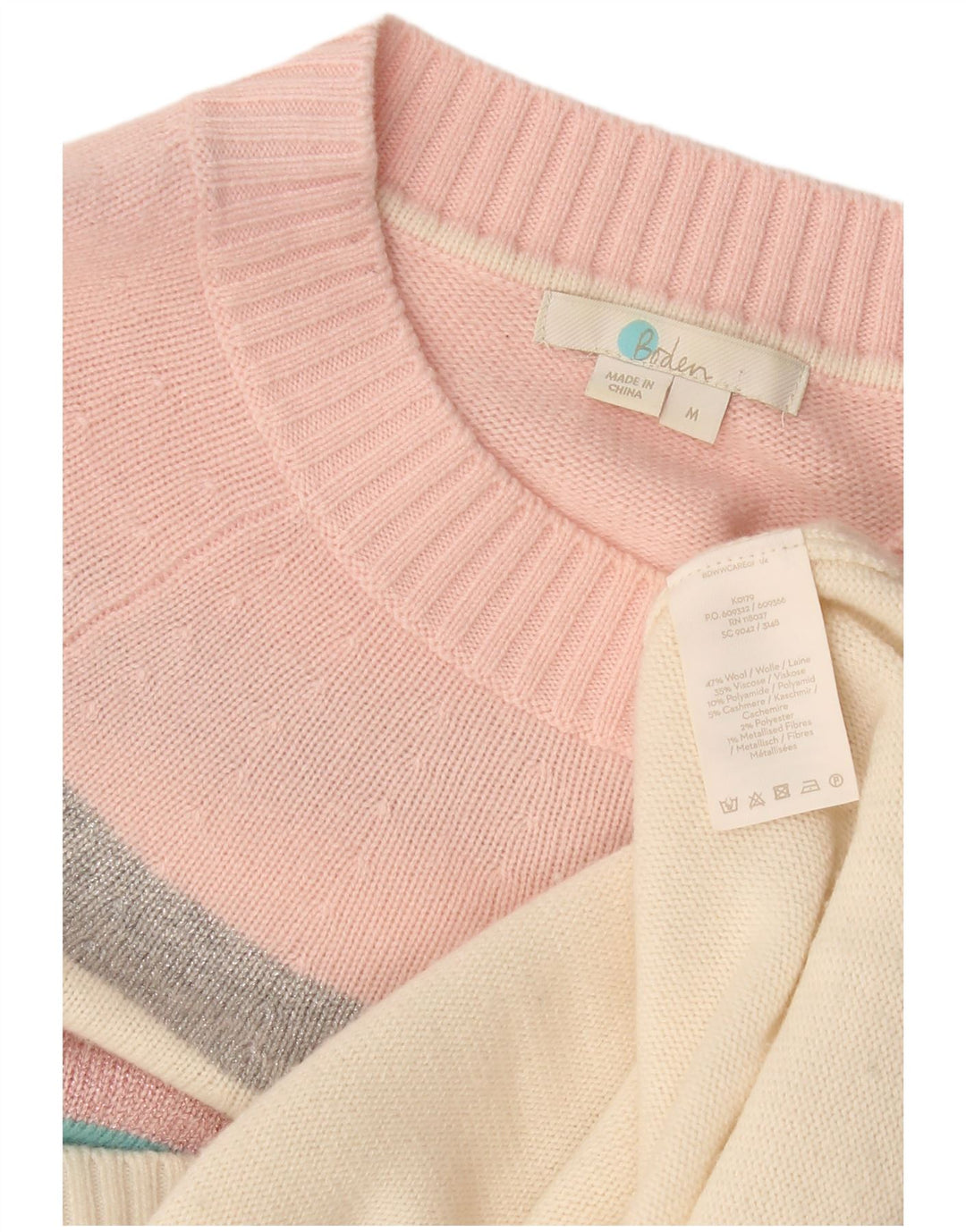 Boden Damen-Pullover mit U-Boot-Ausschnitt, Größe M, mehrfarbig, gestreift, UK 14