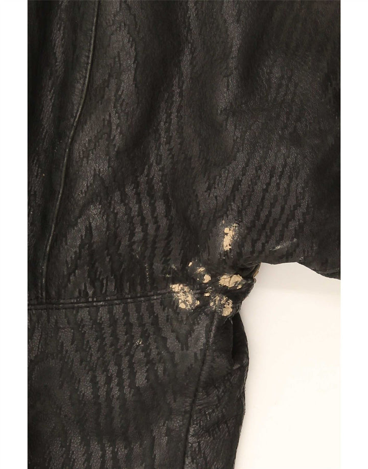 Vintage Damen Lederjacke UK 18 XL Schwarz
