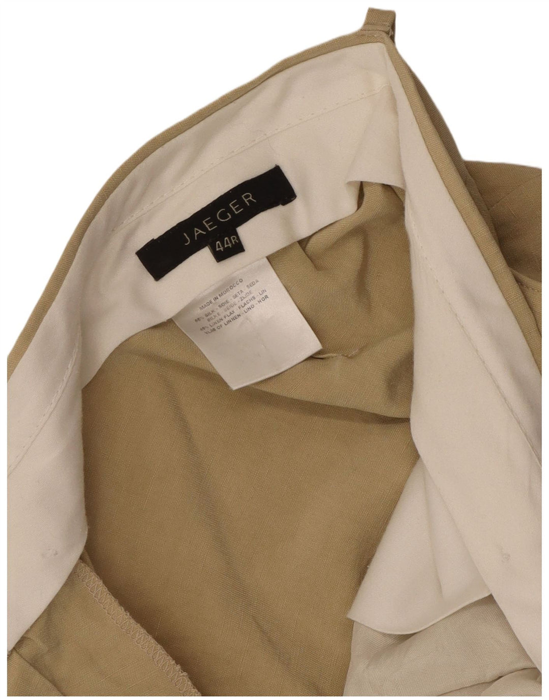 Jaeger Gerade geschnittene Herrenhose W44 L26 Beige Seide