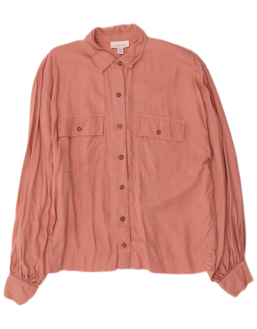 Topshop Damen-Oversize-Hemd UK 10 Small Pink Lyocell