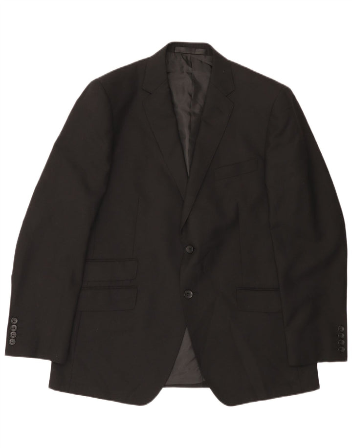 MARKS & SPENCER Herren-Blazerjacke mit 2 Knöpfen, Gr. 42, Größe L, Schwarz, Polyester