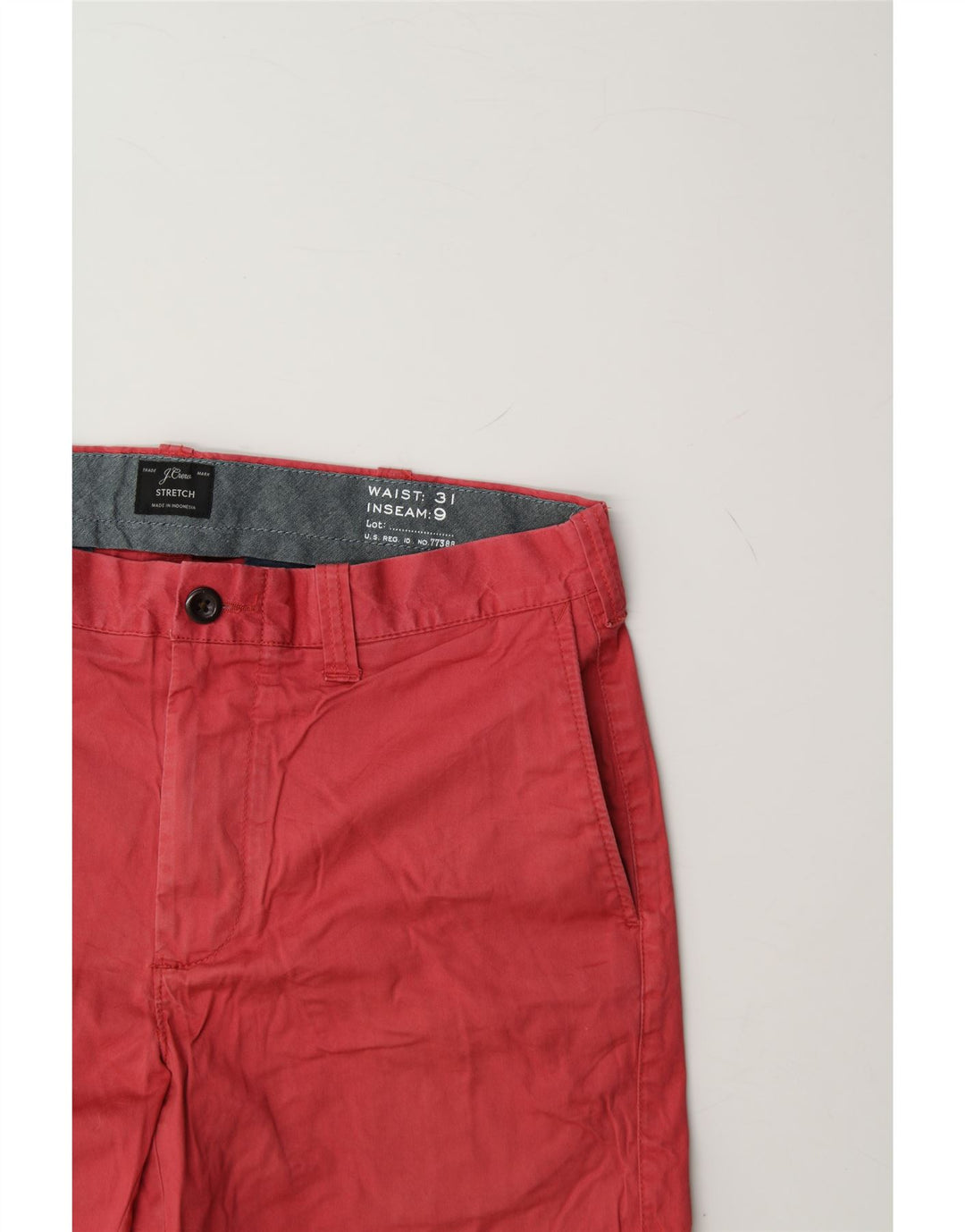 J. CREW Womens Stretch Chino Shorts W31 Medium Red Cotton Vintage J. Crew and Second-Hand J. Crew from Messina Hembry 