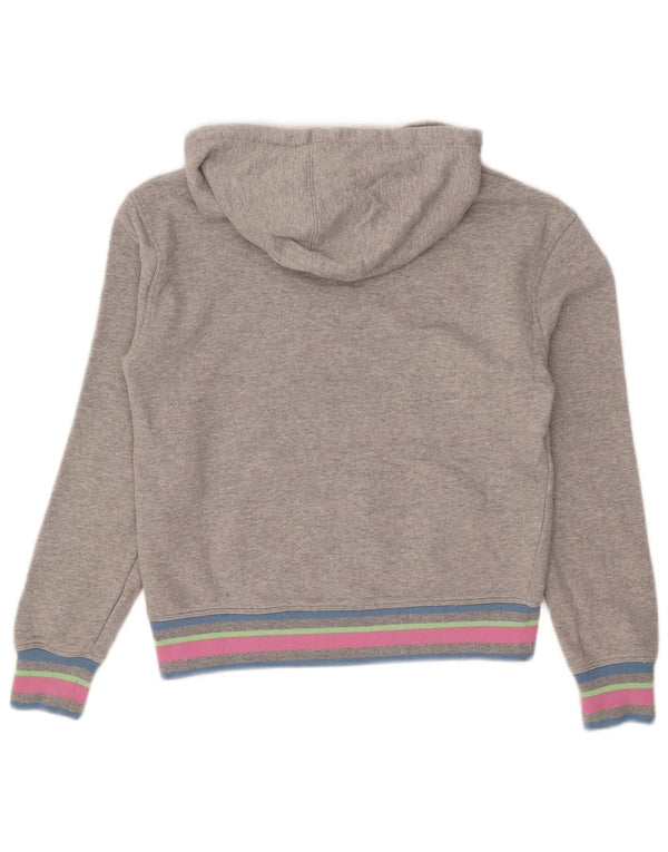 Champion Womens Graphic Hoodie Pullover UK 10 Small Graue Colourblock-Baumwolle
