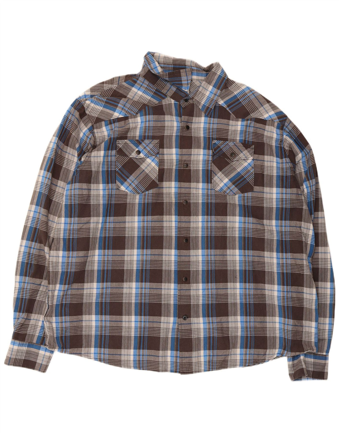 Wrangler Herrenhemd 3XL, braun kariert, Baumwolle