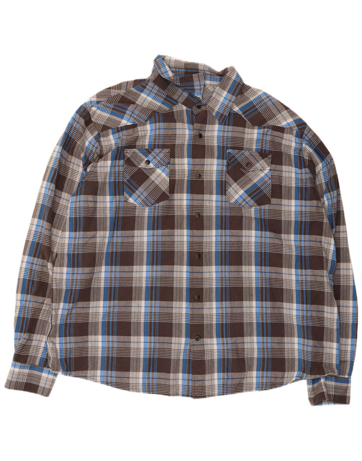 Wrangler Herrenhemd 3XL, braun kariert, Baumwolle