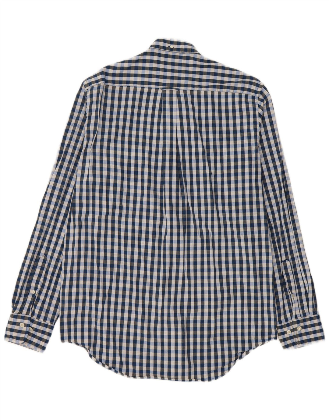 Gant Herren-Hemd mit normaler Passform, Größe 39/40, 15 1/2 mittelblaue Gingham-Baumwolle