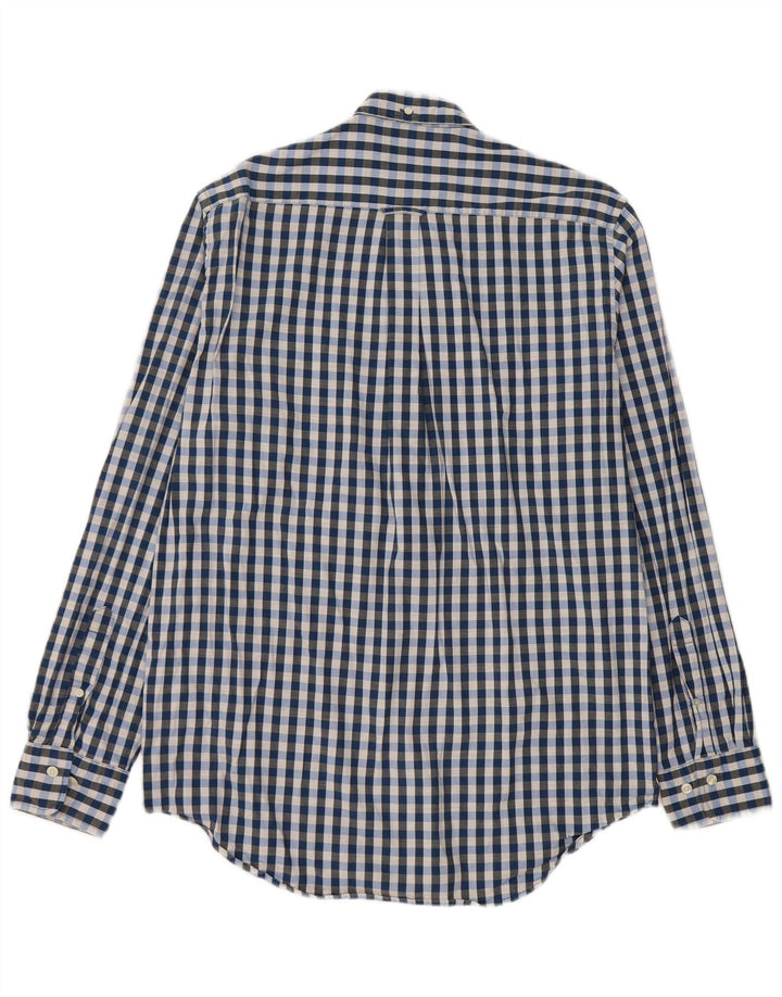 Gant Herren-Hemd mit normaler Passform, Größe 39/40, 15 1/2 mittelblaue Gingham-Baumwolle