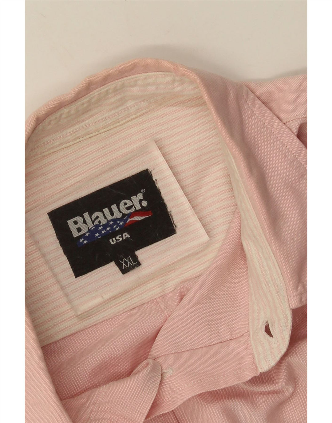 Blauer Herren Militärhemd 2XL Rosa Baumwolle