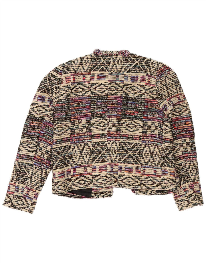 Zara Damen-Blazer, übergroß, Gr. 10, klein, mehrfarbig, geometrisch